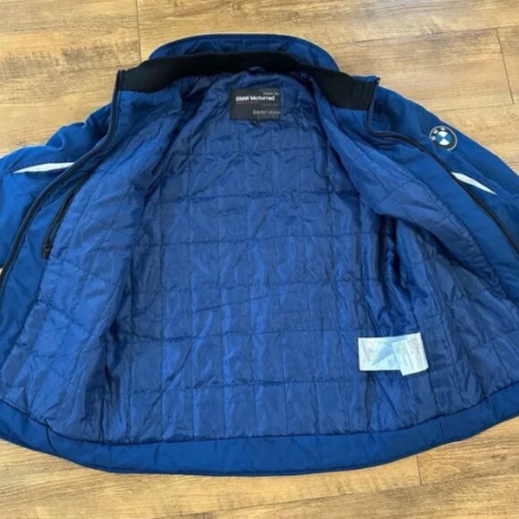 BMW Motorrad Men’s Blue Jacket Size Large Midweight Quilted - Picture 8 of 11
